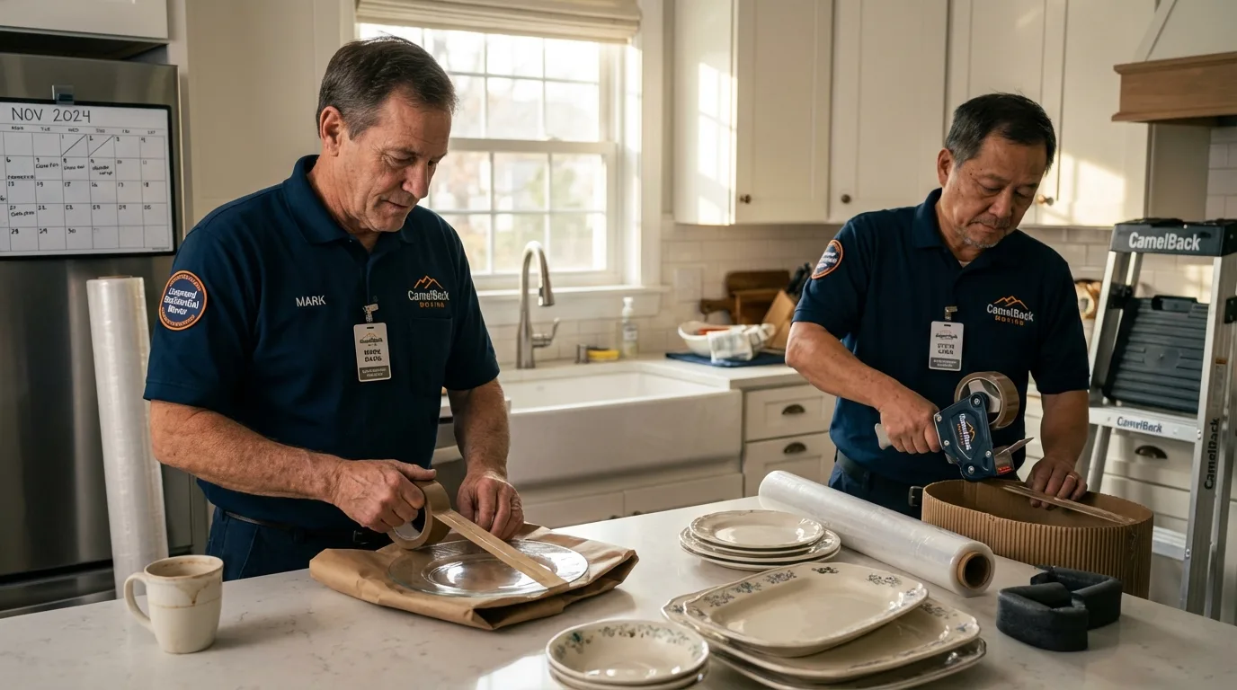 Professional crew packing kitchen dishware in Taylorsville, MS