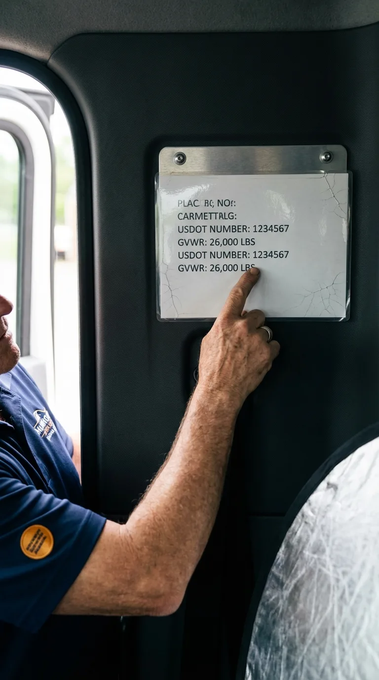 USDOT licensing placard verification in Taylorsville